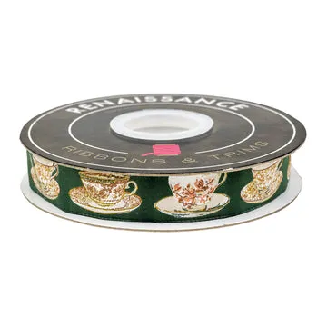Renaissance Ribbon Spruce Cup of Tea Schmuckband 22mm 1 Yard Teetassen