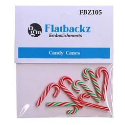 Buttons Galore Flatbackz Candy Canes Zuckerstangen 7 Stk