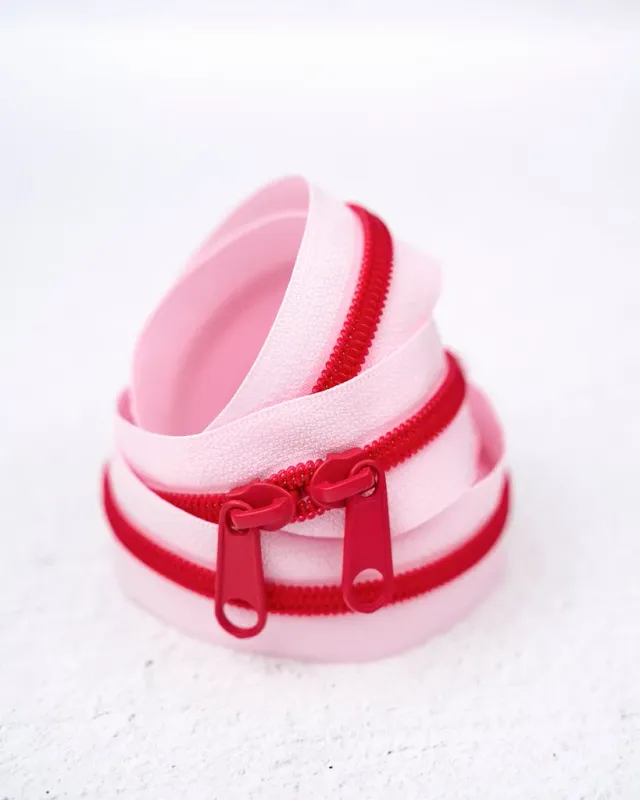 Renaissance Ribbon Coral Bloom Handtaschen-Reißverschluss Doppelschieber