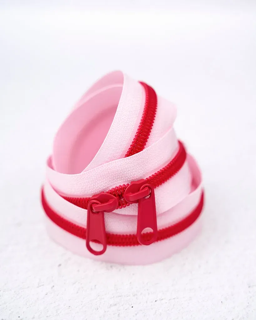 Renaissance Ribbon Coral Bloom Handtaschen-Reißverschluss Doppelschieber