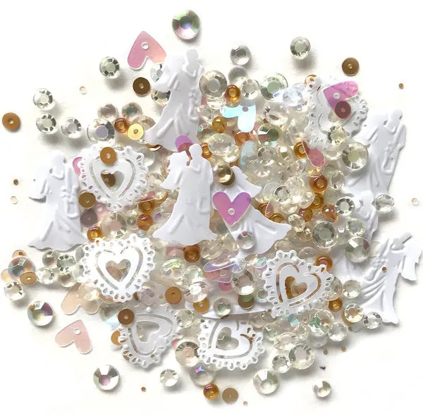 Buttons Galore Sparkletz Just Married Mix 10g Gold
