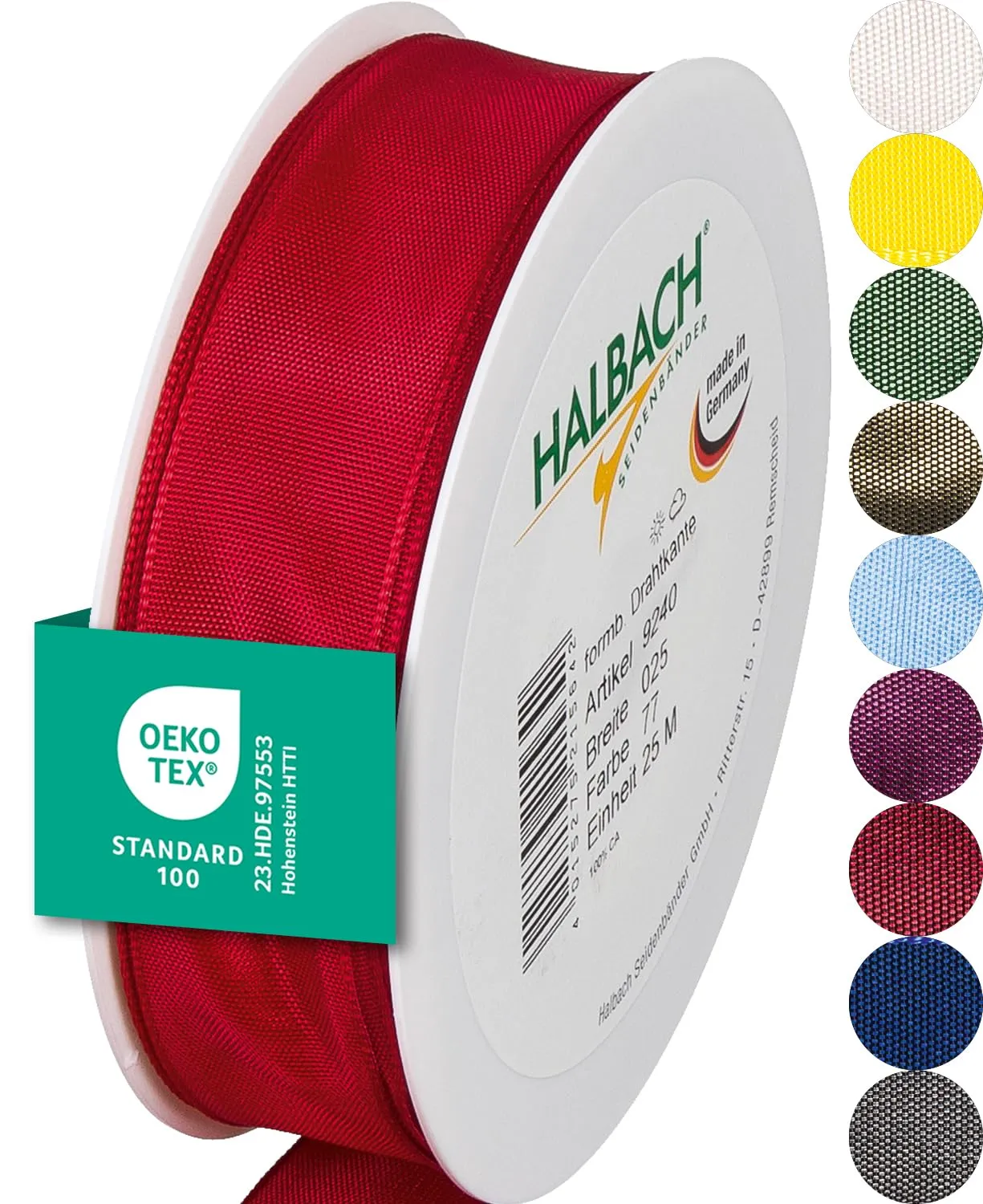 Halbach Geschenkband mit Drahtkante 25 m Rolle