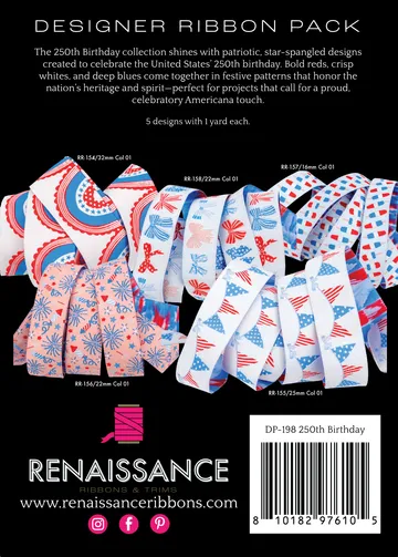Renaissance Ribbon 250th Birthday Schmuckband Set USA Sterne