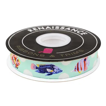 Renaissance Ribbon Floral Reef School Crossing Webband 1" 1 Yard