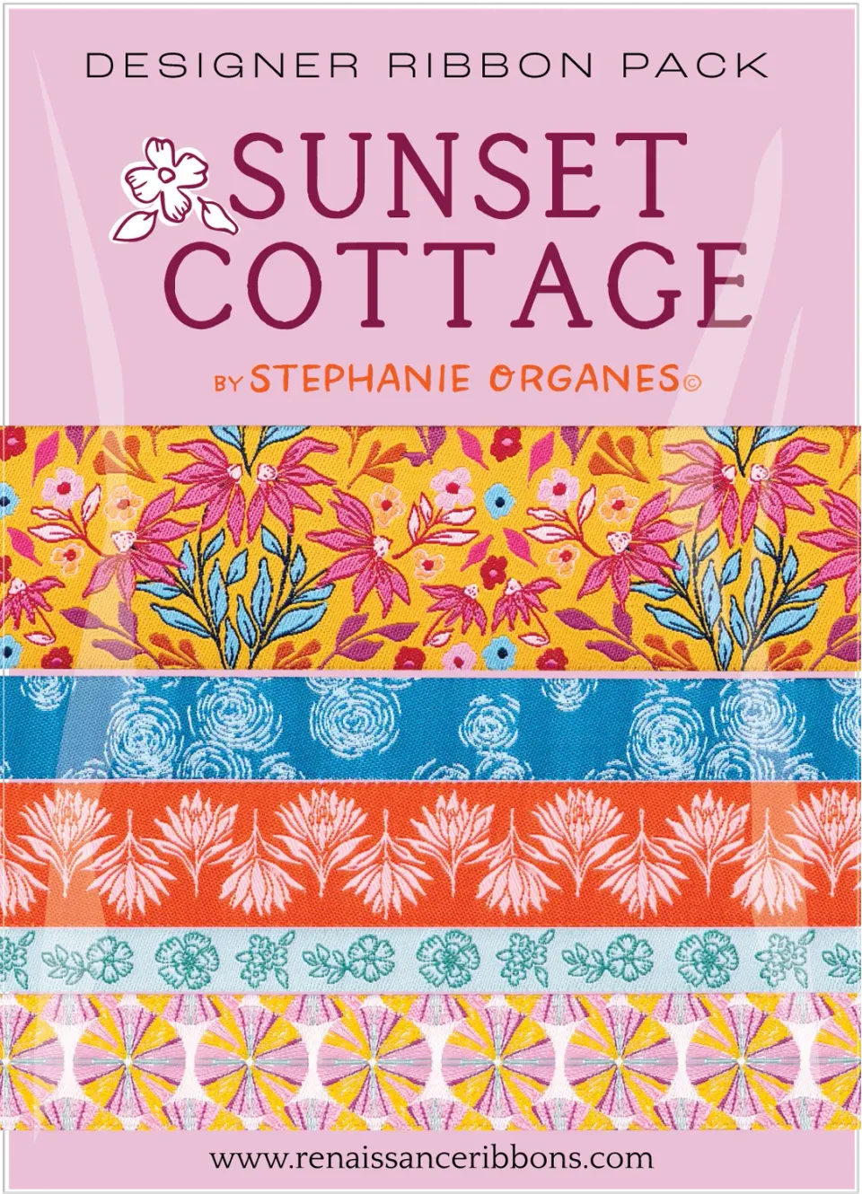 Renaissance Ribbon Sunset Cottage Designer Pack Band 5x1 Yard Set