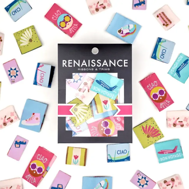 Renaissance Ribbon Genesis of a Journey Labels 8er-Pack zum Einnähen