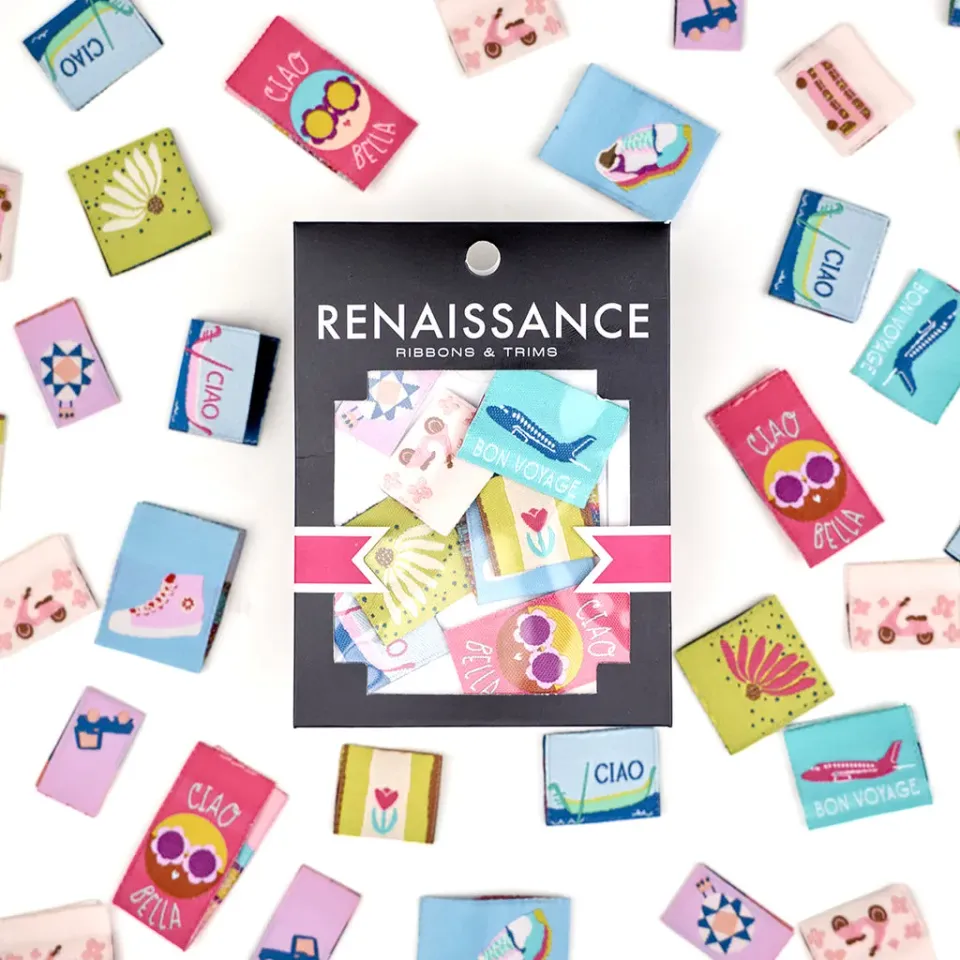 Renaissance Ribbon Genesis of a Journey Labels 8er-Pack zum Einnähen