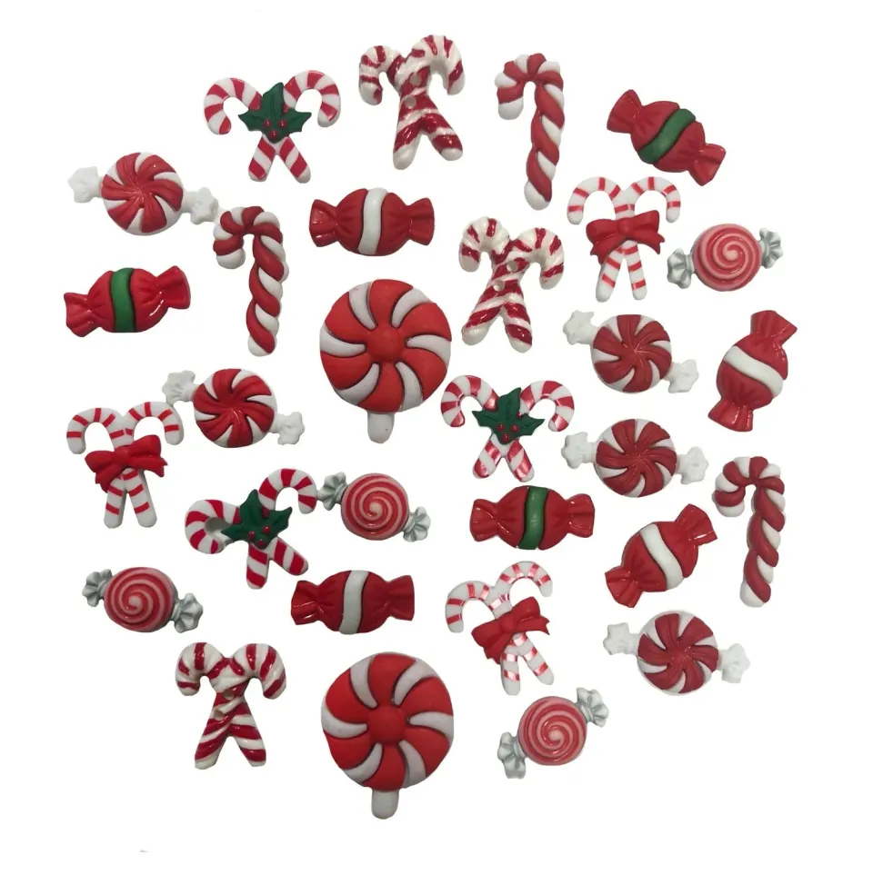 Buttons Galore Candy Cane Weihnachtsknöpfe 50 Stück zum Annähen