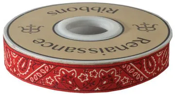 Renaissance Ribbon Bandana Band Rot 7/8 Zoll 1 Yard