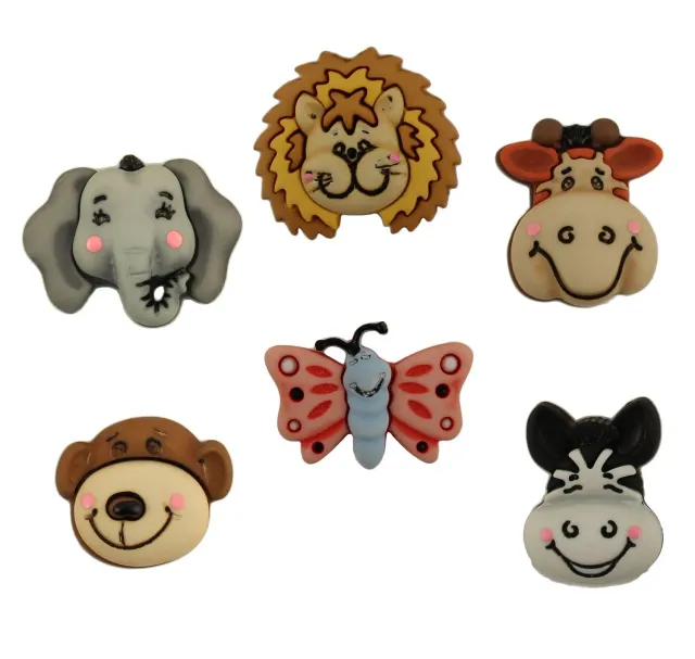 Buttons Galore BaZooples Gertrude Tierknöpfe 6 Stück