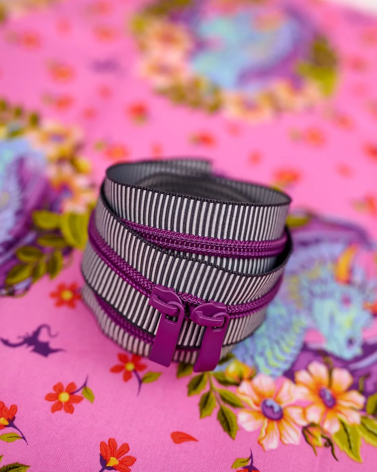 Renaissance Ribbon Purple Reign Handtaschen-Reißverschluss