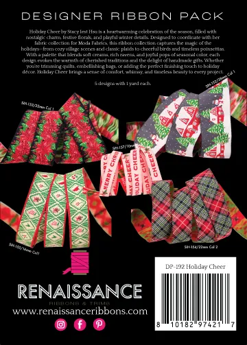 Renaissance Ribbon Holiday Cheer Bänder Designerpack 5x1 Yard