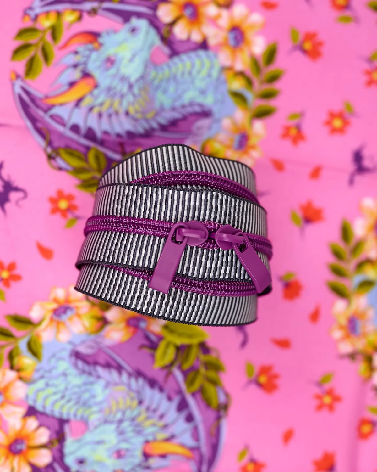 Renaissance Ribbon Purple Reign Handtaschen-Reißverschluss