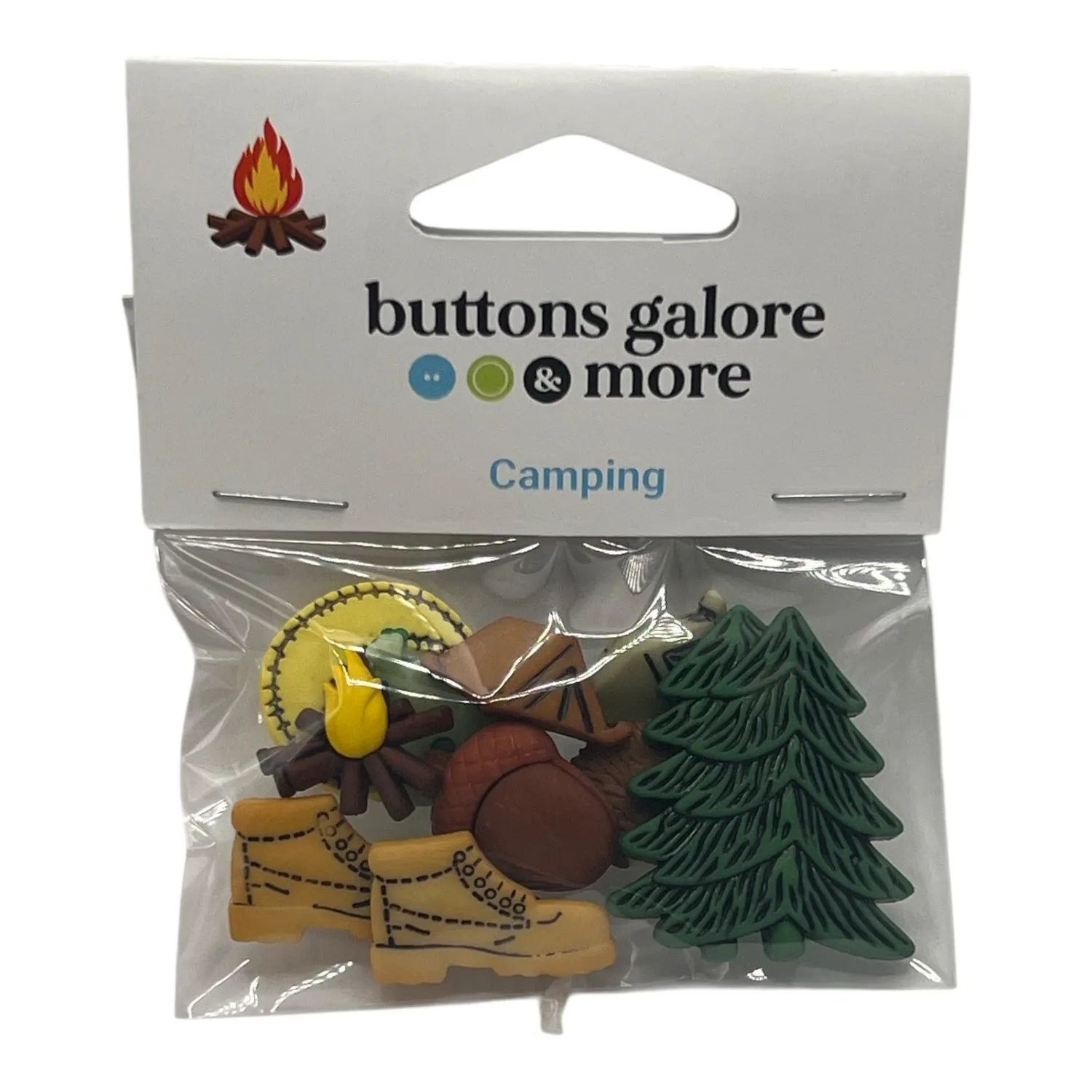 Buttons Galore Camping Nähknöpfe Outdoor-Motive 10 Stück