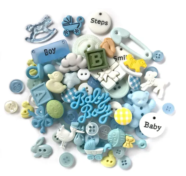 Buttons Galore Baby Boy Knöpfe 50 Stück hellblau
