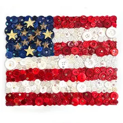 Buttons Galore America 250 Nähknöpfe Glas rot-weiß-blau