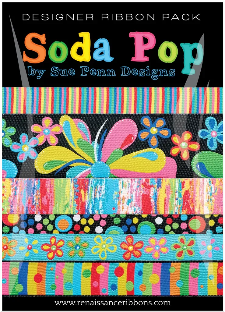 Renaissance Ribbon Soda Pop Designer Pack Webband 6x1 Yard bunt