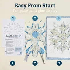 Buttons Galore Snowflake Canvas Bastelset 20x25cm weiß