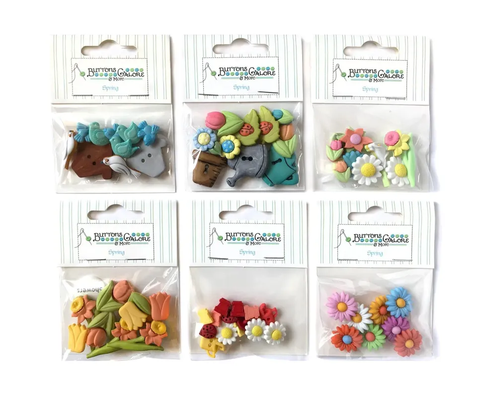 Buttons Galore Spring Group Bastelknöpfe Sortiment 50 Stück Nylon