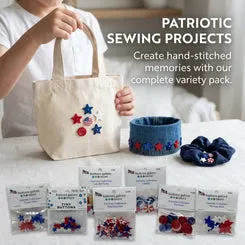 Buttons Galore Patriotic Knopfmix 120 Stück rot-weiß-blau