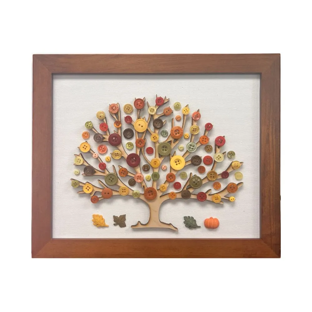 Buttons Galore Button Art Fall Tree Leinwand-Set Herbstbaum