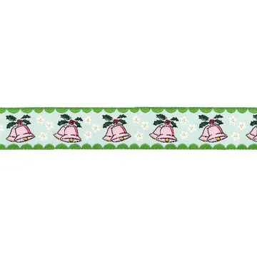 Renaissance Ribbon Mistletoe Holly Vintage Bells Webband 22mm 1 Yard