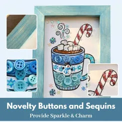 Buttons Galore Hot Cocoa Frame DIY-Bastelset Bilderrahmen 5 x 7 Zoll