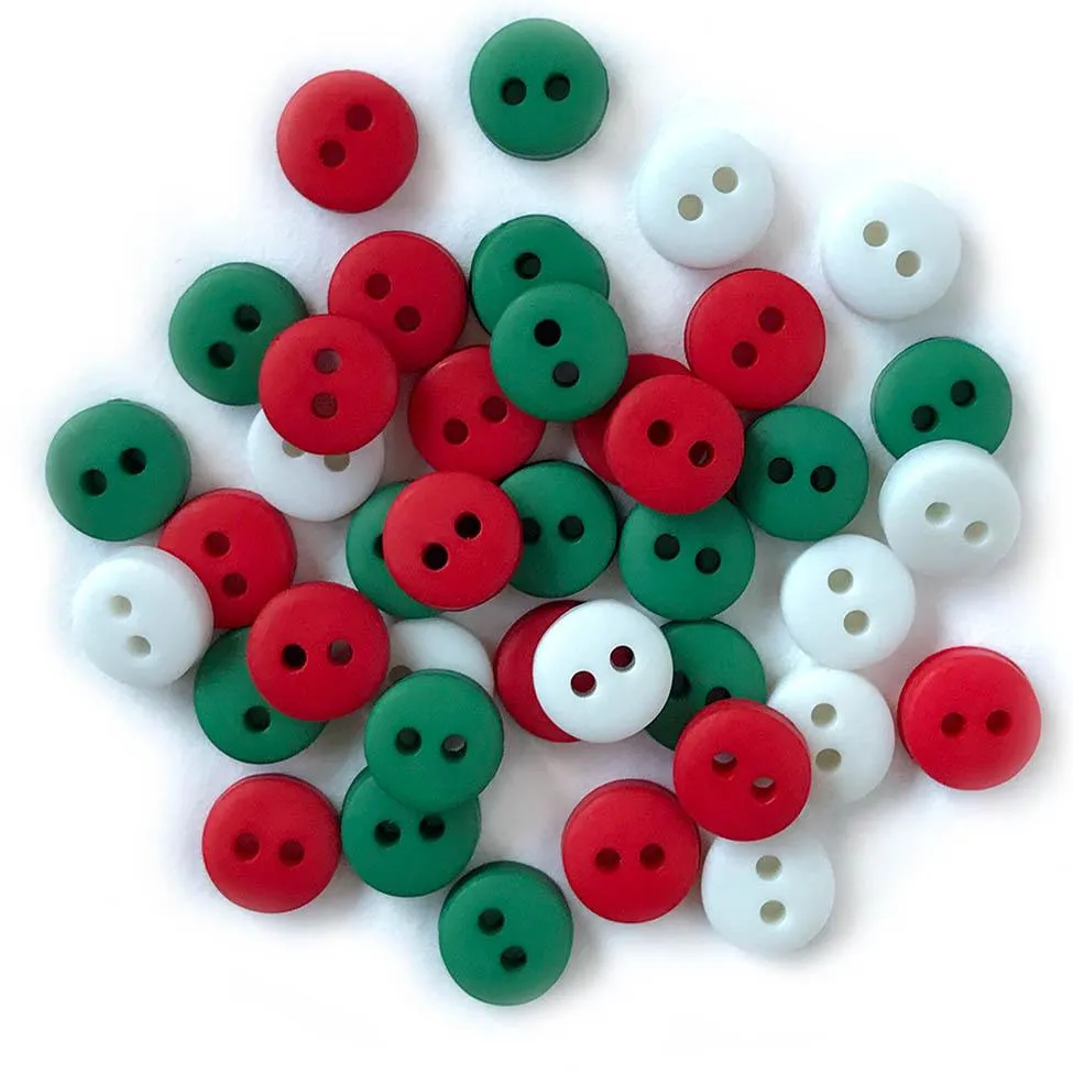 Buttons Galore Tiny Christmas Knöpfe 35 Stück 6 mm matt