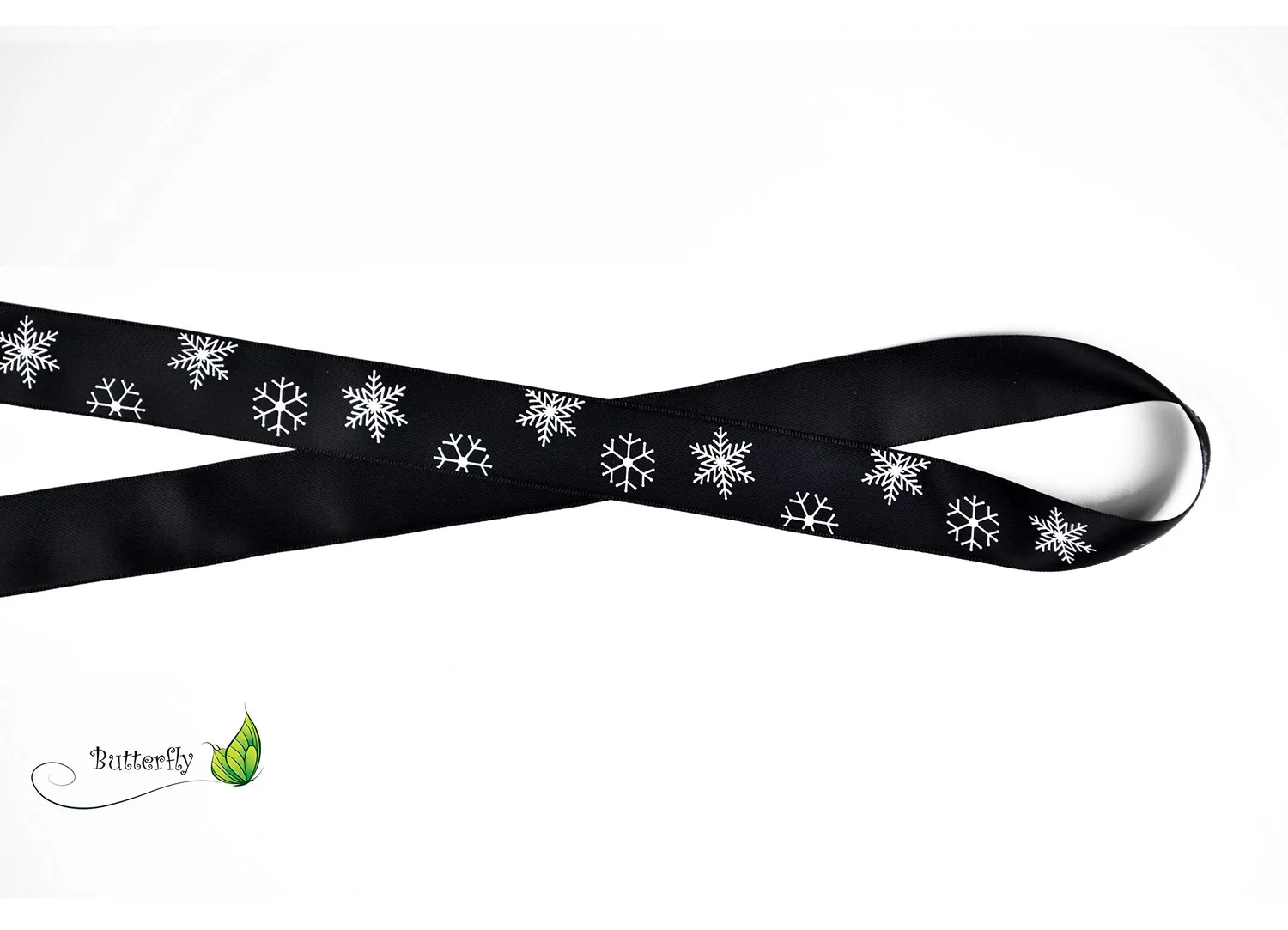 Creativery Satinband Schneeflocken 25 mm
