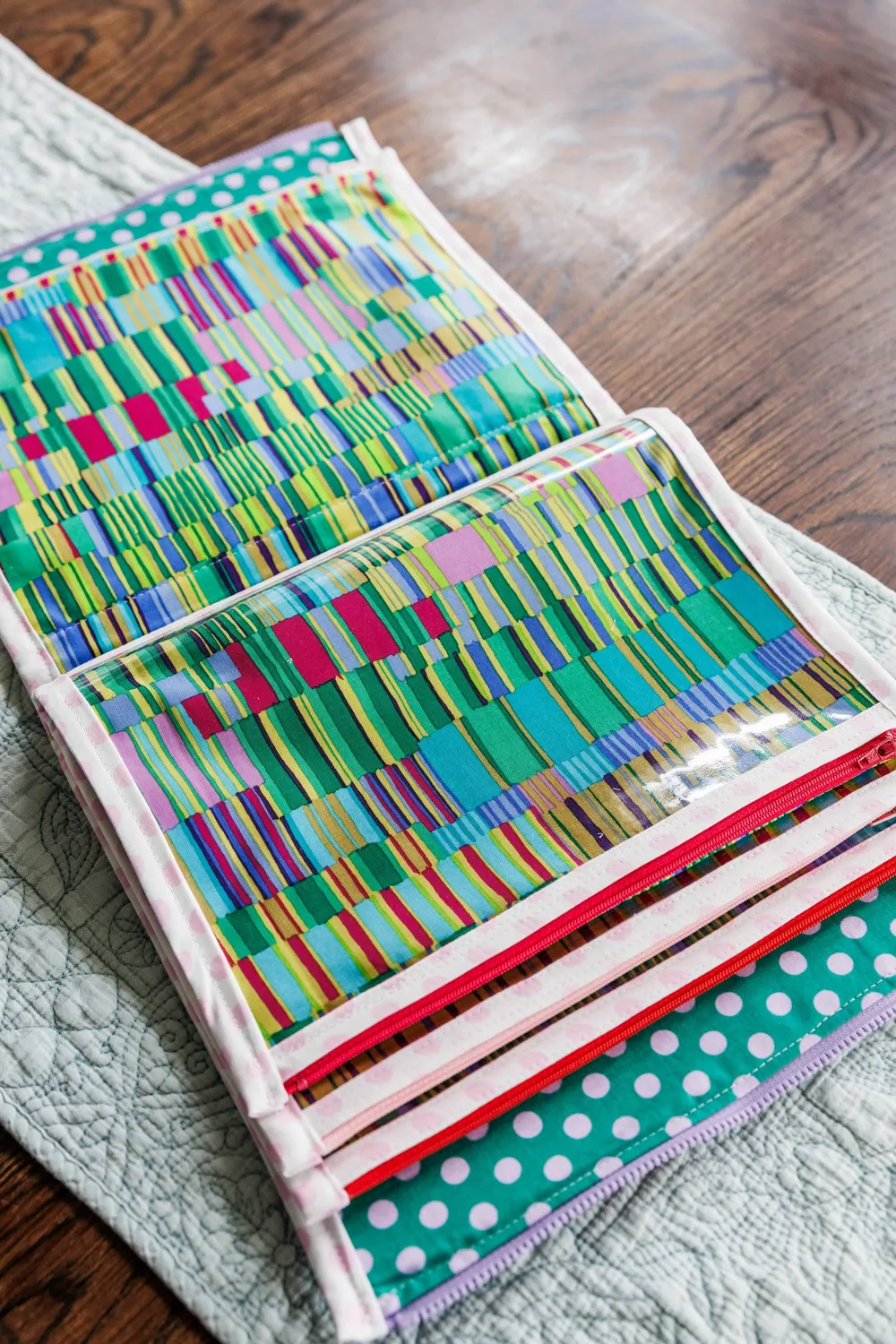 Renaissance Ribbon Booklet Pouch Nähset Groß mit Zippern