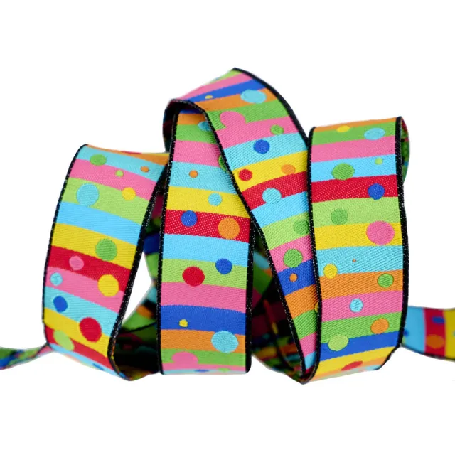 Renaissance Ribbon Soda Pop Bubbly Stripe Webband 22 mm 1 Yard bunt
