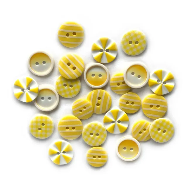 Buttons Galore Sunburst Nähknöpfe 20 Stk gelb