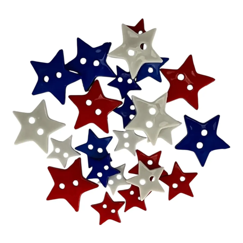 Buttons Galore America 250 Star Knöpfe 24 Stück Rot