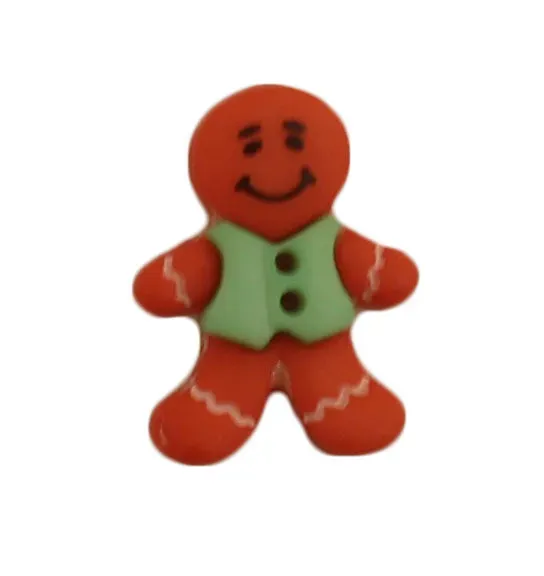 Buttons Galore Gingerbread Man Weihnachtsknöpfe Nylon