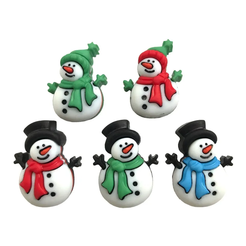 Buttons Galore Jolly Snowmen Knöpfe 5 Stück waschbar