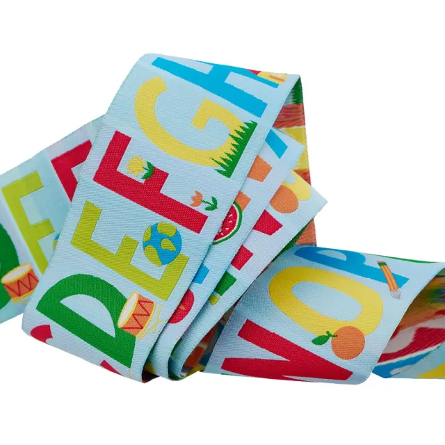 Renaissance Ribbon Back to School My ABCs Webband 50mm 1 Yard
