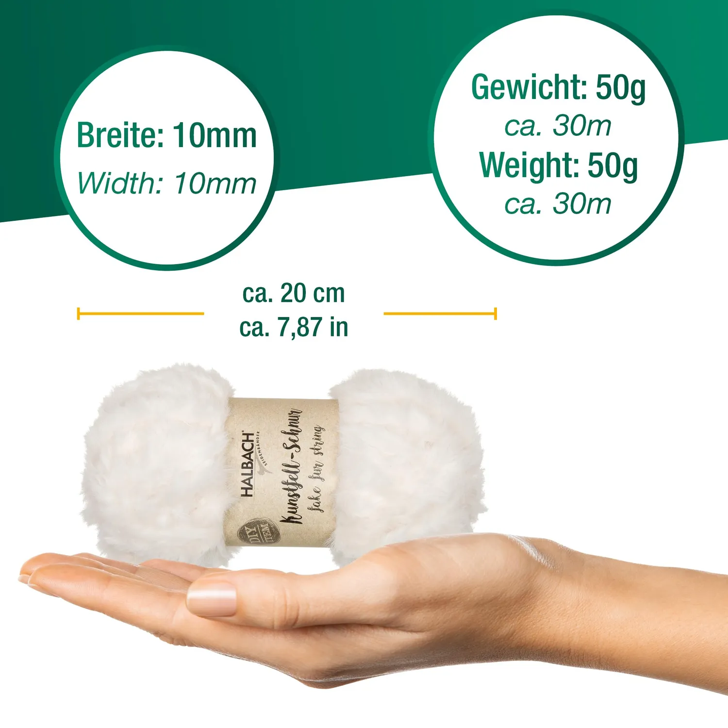 Halbach Kunstfell-Schnur Kuschelwolle 50g Strickwolle
