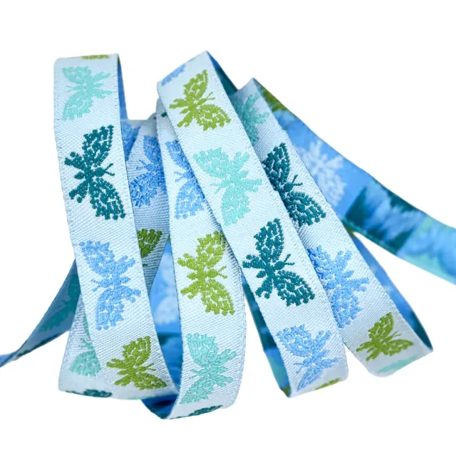 Renaissance Ribbon Market Days Butterfly Blue Schmuckband 1 Yard blau