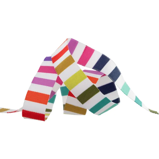 Renaissance Ribbon Tabby Road Rainbow Stripe Webband 16mm 1 Yard