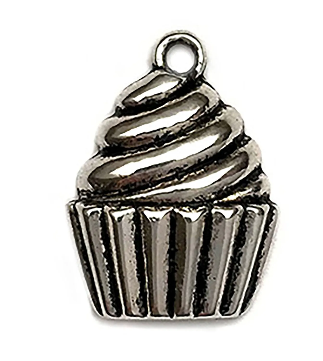 Buttons Galore Cupcake Charms Schmuckanhänger silber 10 Stk