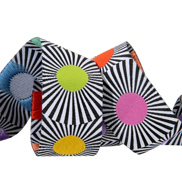 Renaissance Ribbon Linework Wide Multi Dots Webband 38mm 1 Yard