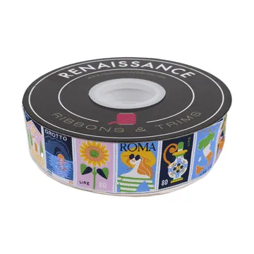 Renaissance Ribbon La Dolce Vita Stamps Webband 38 mm Briefmarken 0,91 m