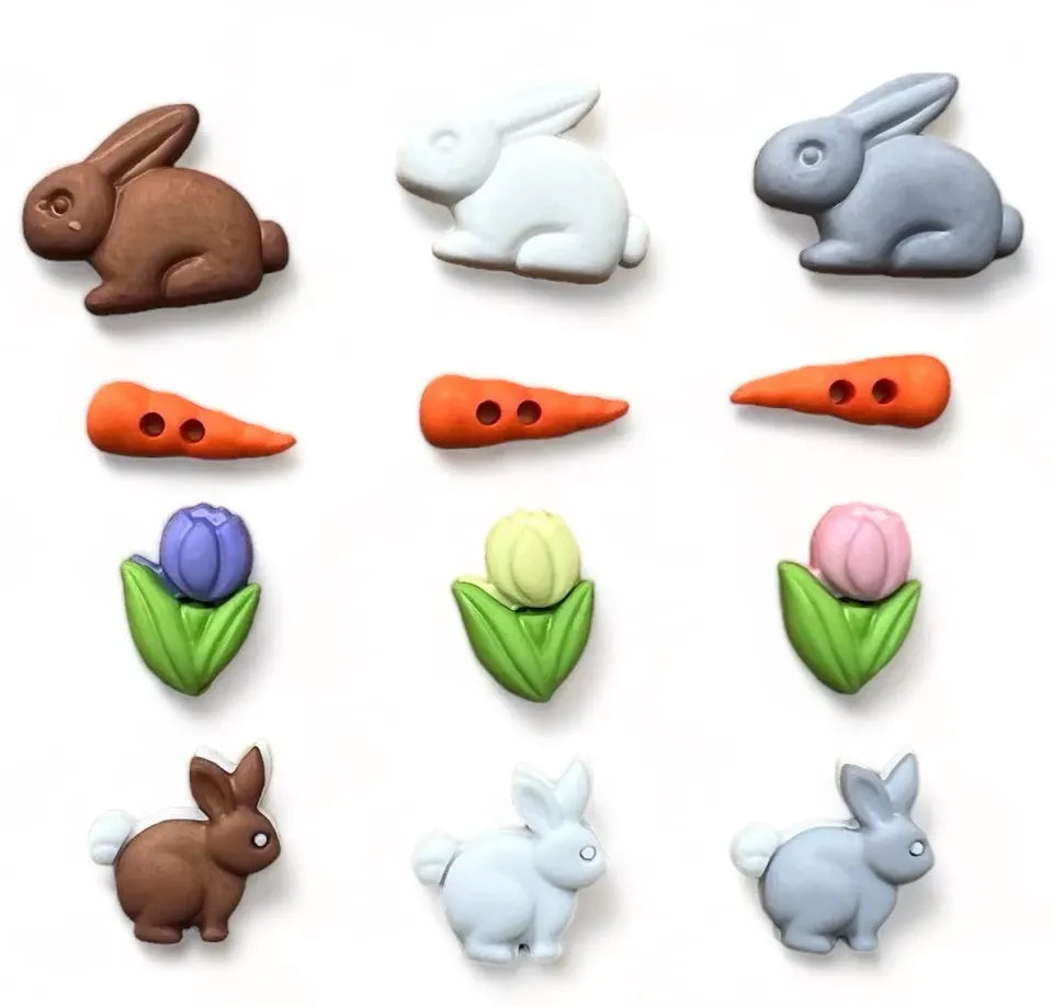 Buttons Galore Bunny Fun Bastelknöpfe 12 Stück Ostern