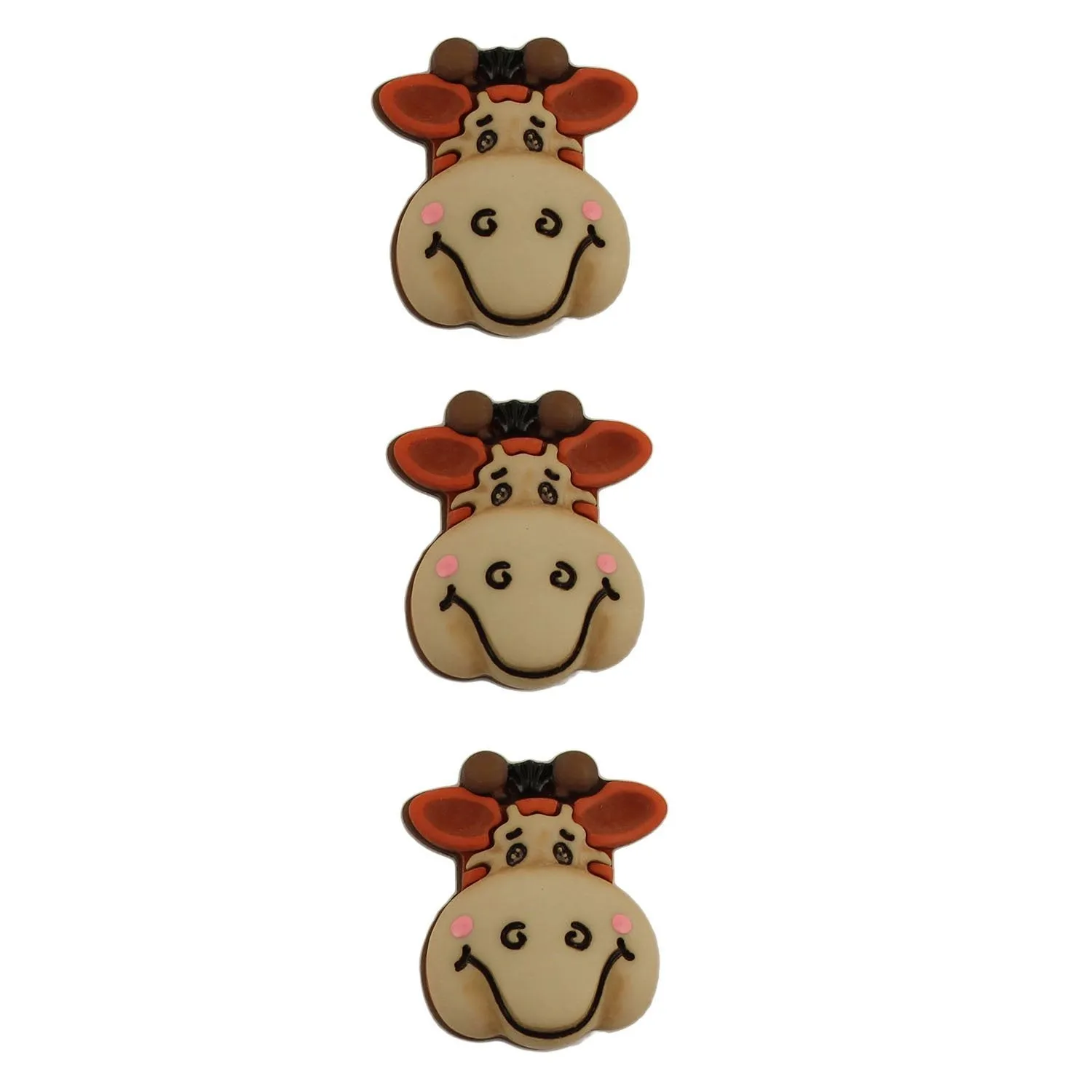 Buttons Galore Gertrude the Giraffe Knöpfe 3 Stk 2,5 cm