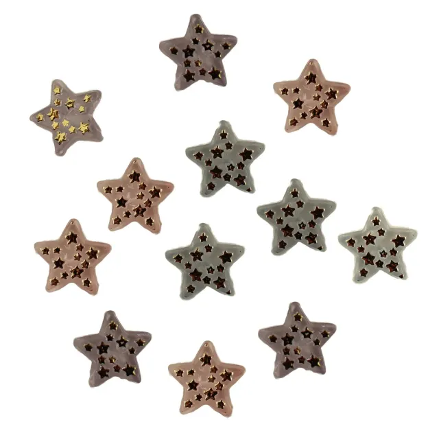 Buttons Galore Hearts Stars Twinkle Twinkle Knöpfe 12 Stk Sterne