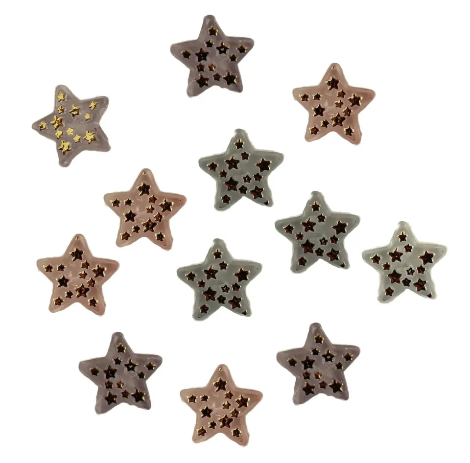 Buttons Galore Hearts Stars Twinkle Twinkle Knöpfe 12 Stk Sterne