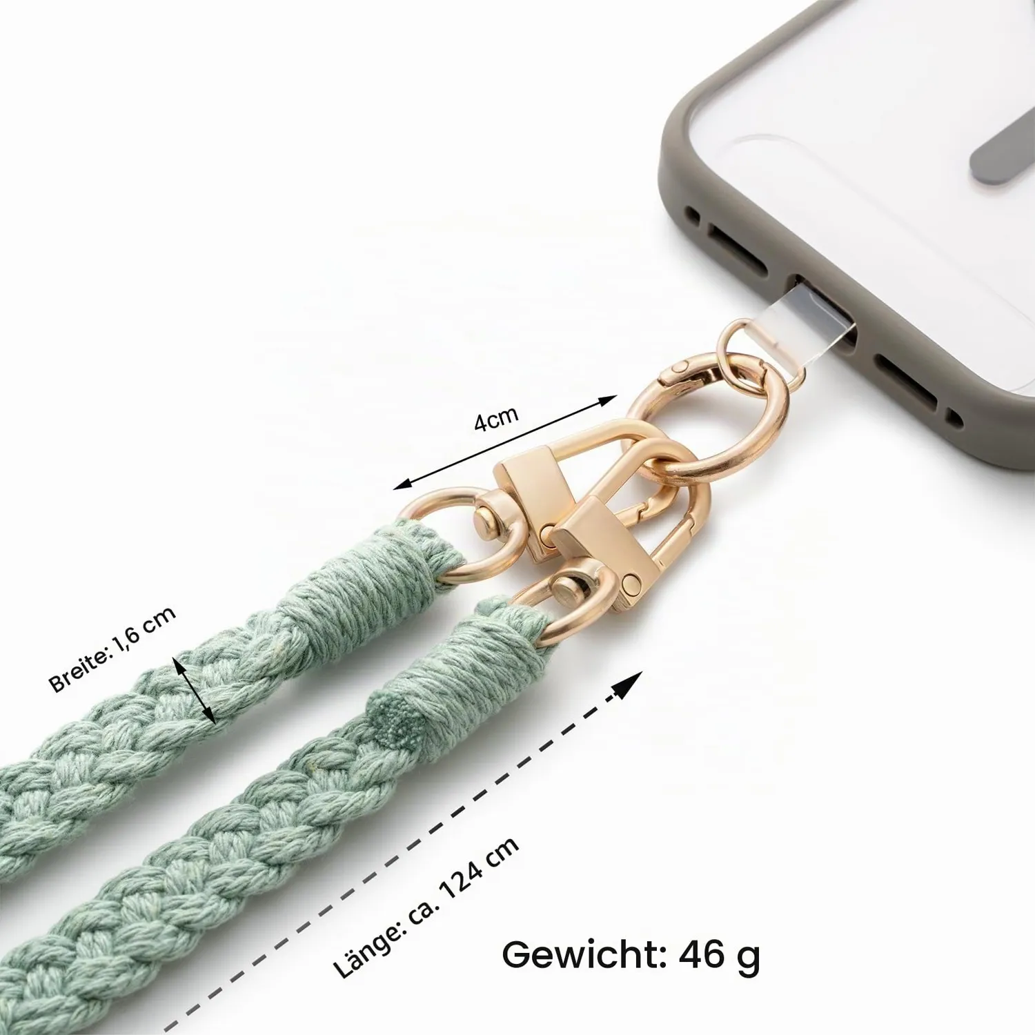 MORSUNBELA Handykette Baumwolle Handyband zum Umhängen