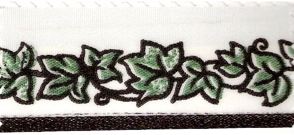 ALJO DESIGN Satin-Kranzband mit Efeu-Ranke 25 m Rolle Laserdruck