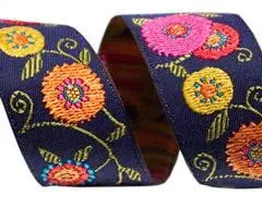 Renaissance Ribbon Suzani Flowers Webband 22mm 1 Yard floral
