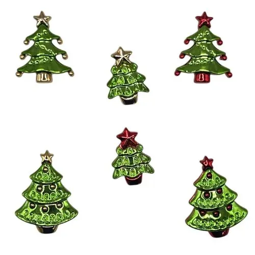 Buttons Galore Festive Trees Christmas Knöpfe 6er Grün